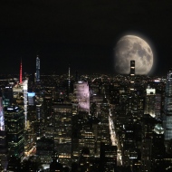 Moon Rising over New-York Skyline (photo montage)